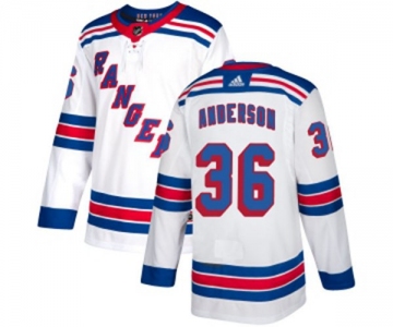 Women Reebok New York Rangers #36 Glenn Anderson Authentic White Away NHL Jersey