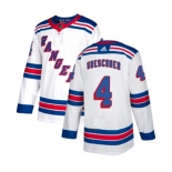 Women Reebok New York Rangers #4 Ron Greschner Authentic White Away NHL Jersey