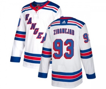 Women Reebok New York Rangers #93 Mika Zibanejad Authentic White Away NHL Jersey