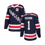 Youth Adidas New York Rangers #1 Eddie Giacomin Authentic Navy Blue 2018 Winter Classic NHL Jersey