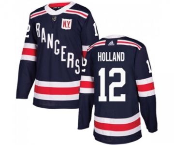 Youth Adidas New York Rangers #12 Peter Holland Authentic Navy Blue 2018 Winter Classic NHL Jersey