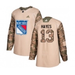 Youth Adidas New York Rangers #13 Kevin Hayes Authentic Camo Veterans Day Practice NHL Jersey