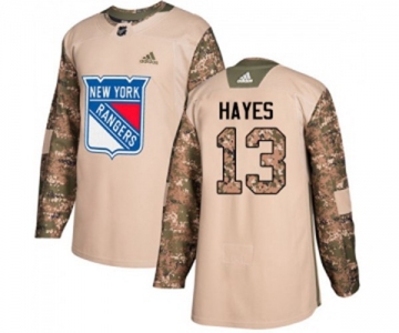 Youth Adidas New York Rangers #13 Kevin Hayes Authentic Camo Veterans Day Practice NHL Jersey