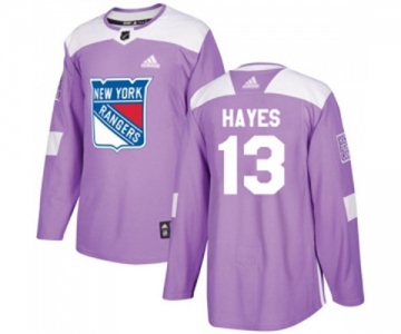 Youth Adidas New York Rangers #13 Kevin Hayes Authentic Purple Fights Cancer Practice NHL Jersey