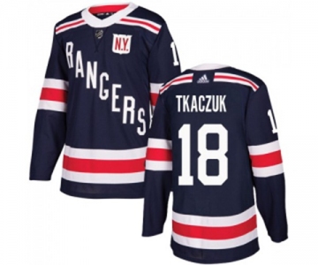 Youth Adidas New York Rangers #18 Walt Tkaczuk Authentic Navy Blue 2018 Winter Classic NHL Jersey