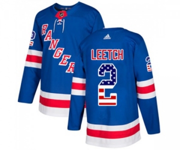 Youth Adidas New York Rangers #2 Brian Leetch Authentic Royal Blue USA Flag Fashion NHL Jersey