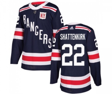 Youth Adidas New York Rangers #22 Kevin Shattenkirk Authentic Navy Blue 2018 Winter Classic NHL Jersey