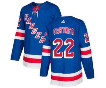 Youth Adidas New York Rangers #22 Mike Gartner Authentic Royal Blue Home NHL Jersey