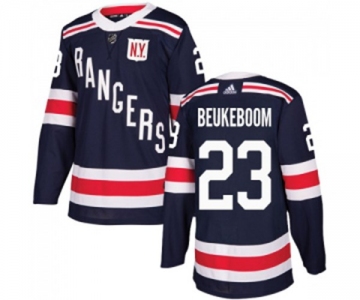 Youth Adidas New York Rangers #23 Jeff Beukeboom Authentic Navy Blue 2018 Winter Classic NHL Jersey