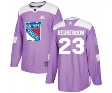 Youth Adidas New York Rangers #23 Jeff Beukeboom Authentic Purple Fights Cancer Practice NHL Jersey