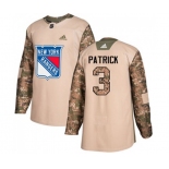 Youth Adidas New York Rangers #3 James Patrick Authentic Camo Veterans Day Practice NHL Jersey