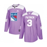 Youth Adidas New York Rangers #3 James Patrick Authentic Purple Fights Cancer Practice NHL Jersey