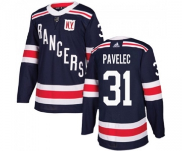 Youth Adidas New York Rangers #31 Ondrej Pavelec Authentic Navy Blue 2018 Winter Classic NHL Jersey