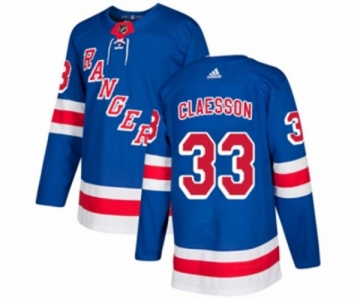 Youth Adidas New York Rangers #33 Fredrik Claesson Authentic Royal Blue Home NHL Jersey