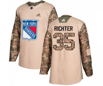 Youth Adidas New York Rangers #35 Mike Richter Authentic Camo Veterans Day Practice NHL Jersey