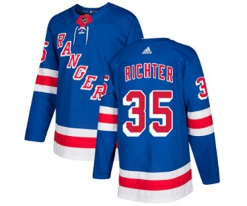 Youth Adidas New York Rangers #35 Mike Richter Authentic Royal Blue Home NHL Jersey