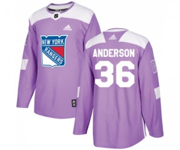 Youth Adidas New York Rangers #36 Glenn Anderson Authentic Purple Fights Cancer Practice NHL Jersey