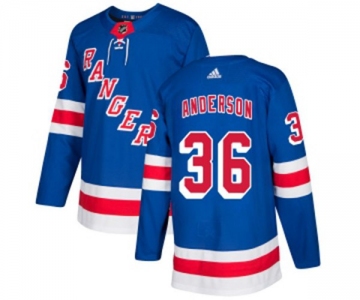 Youth Adidas New York Rangers #36 Glenn Anderson Authentic Royal Blue Home NHL Jersey