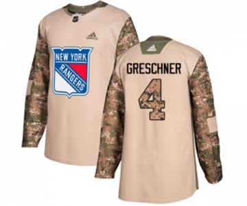 Youth Adidas New York Rangers #4 Ron Greschner Authentic Camo Veterans Day Practice NHL Jersey