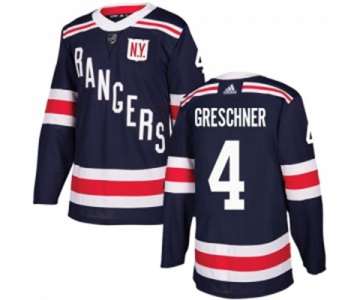 Youth Adidas New York Rangers #4 Ron Greschner Authentic Navy Blue 2018 Winter Classic NHL Jersey