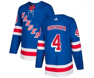 Youth Adidas New York Rangers #4 Ron Greschner Authentic Royal Blue Home NHL Jersey