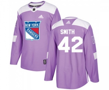 Youth Adidas New York Rangers #42 Brendan Smith Authentic Purple Fights Cancer Practice NHL Jersey