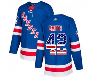 Youth Adidas New York Rangers #42 Brendan Smith Authentic Royal Blue USA Flag Fashion NHL Jersey