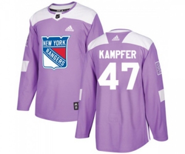 Youth Adidas New York Rangers #47 Steven Kampfer Authentic Purple Fights Cancer Practice NHL Jersey