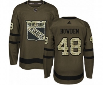 Youth Adidas New York Rangers #48 Brett Howden Authentic Green Salute to Service NHL Jersey