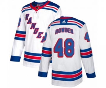 Youth Adidas New York Rangers #48 Brett Howden Authentic White Away NHL Jersey