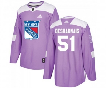 Youth Adidas New York Rangers #51 David Desharnais Authentic Purple Fights Cancer Practice NHL Jersey