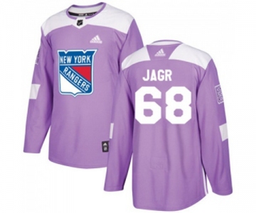 Youth Adidas New York Rangers #68 Jaromir Jagr Authentic Purple Fights Cancer Practice NHL Jersey