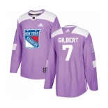 Youth Adidas New York Rangers #7 Rod Gilbert Authentic Purple Fights Cancer Practice NHL Jersey