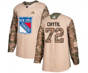 Youth Adidas New York Rangers #72 Filip Chytil Authentic Camo Veterans Day Practice NHL Jersey