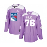 Youth Adidas New York Rangers #76 Brady Skjei Authentic Purple Fights Cancer Practice NHL Jersey