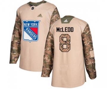 Youth Adidas New York Rangers #8 Cody McLeod Authentic Camo Veterans Day Practice NHL Jersey