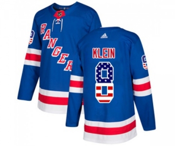 Youth Adidas New York Rangers #8 Kevin Klein Authentic Royal Blue USA Flag Fashion NHL Jersey