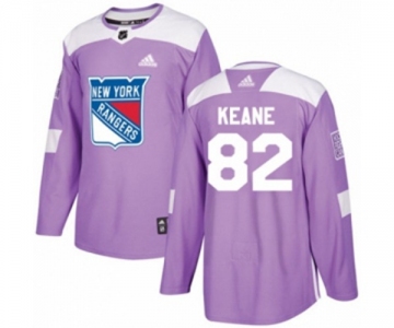 Youth Adidas New York Rangers #82 Joey Keane Authentic Purple Fights Cancer Practice NHL Jersey