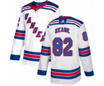 Youth Adidas New York Rangers #82 Joey Keane Authentic White Away NHL Jersey