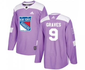 Youth Adidas New York Rangers #9 Adam Graves Authentic Purple Fights Cancer Practice NHL Jersey