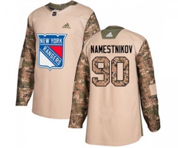 Youth Adidas New York Rangers #90 Vladislav Namestnikov Authentic Camo Veterans Day Practice NHL Jersey