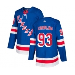 Youth Adidas New York Rangers #93 Mika Zibanejad Authentic Royal Blue Home NHL Jersey