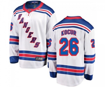 Youth New York Rangers #26 Joe Kocur Fanatics Branded White Away Breakaway NHL Jersey