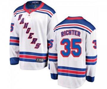 Youth New York Rangers #35 Mike Richter Fanatics Branded White Away Breakaway NHL Jersey