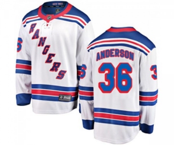 Youth New York Rangers #36 Glenn Anderson Fanatics Branded White Away Breakaway NHL Jersey