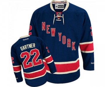 Youth Reebok New York Rangers #22 Mike Gartner Authentic Navy Blue Third NHL Jersey