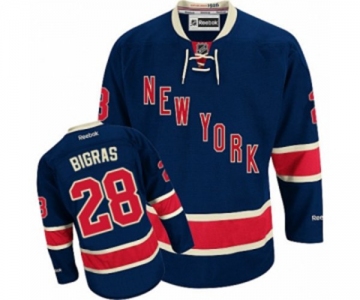 Youth Reebok New York Rangers #28 Chris Bigras Authentic Navy Blue Third NHL Jersey