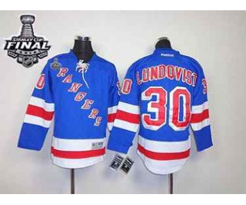 youth nhl jerseys new york rangers #30 lundqvist blue[2014 stanley cup]