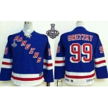 youth nhl jerseys new york rangers #99 gretzky blue[2014 stanley cup]