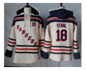 Men's New York Rangers #18 Marc Staal Cream Sawyer Hooded Sweatshirt Stitched NHL Jersey